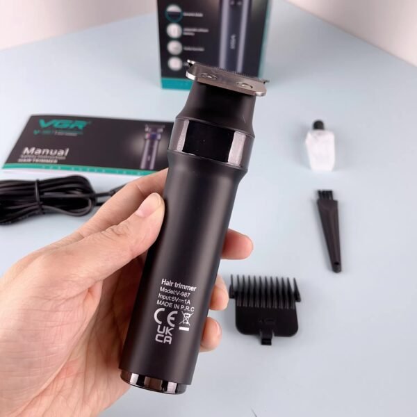 Original VGR V 987 Hair Trimmer Professional Digital Display Turbo function Zero Cutting Cordless Pro Self Haircut Hair Clipper Stainless steel & Ceramic Blade - Image 8