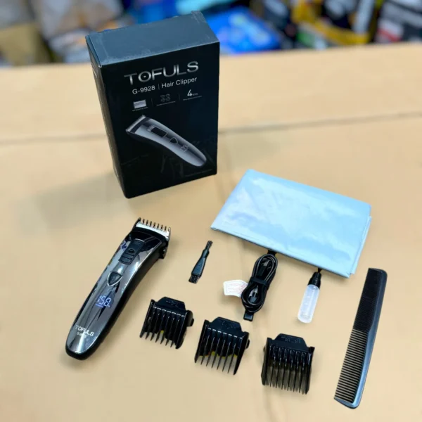 Original Tofuls G 9928 Professional Hair Trimmer Clipper for Men | Barber Style Hair Cutting Machine with LED Display & Turbo Function | Corded & Cordless Use - Image 2