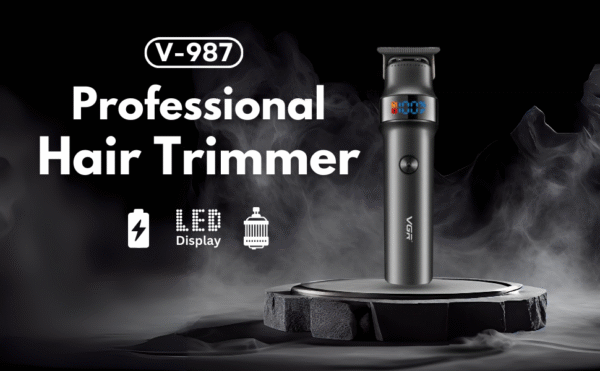Original VGR V 987 Hair Trimmer Professional Digital Display Turbo function Zero Cutting Cordless Pro Self Haircut Hair Clipper Stainless steel & Ceramic Blade - Image 6