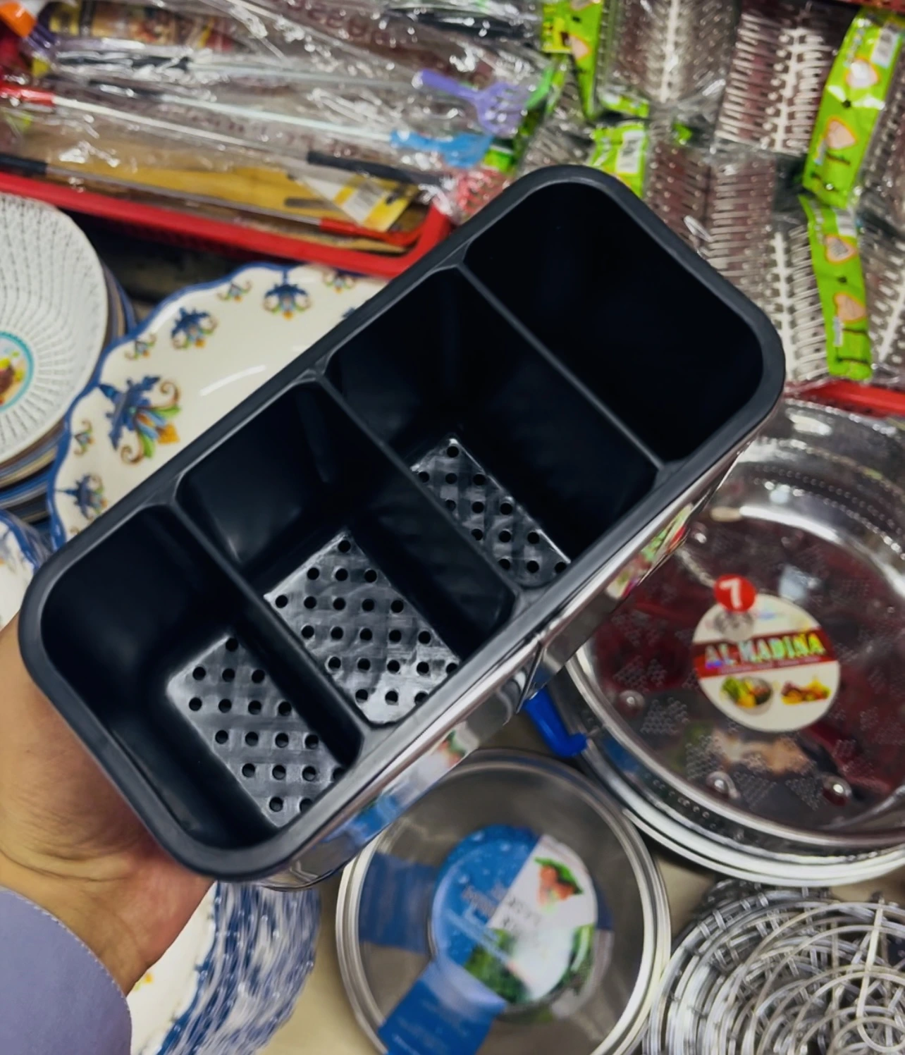 Stainless Steel Cutlery holder | Spoon For Kitchen Cutlery Bucket Organiser - Image 2